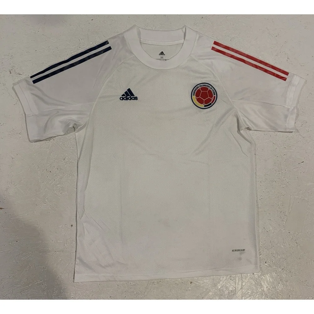 Adidas Colombia 2018 Training Soccer Jersey Mens M White Aeroready World Cup